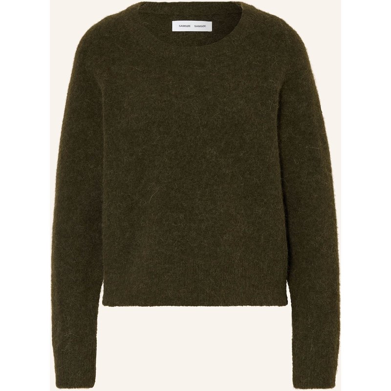 Samsøe Samsøe Pullover Nor O-N Short Mit Alpaka gruen
