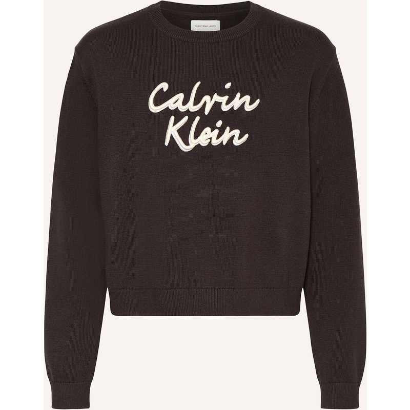 Calvin Klein Sweatshirt Mit Glitzergarn schwarz