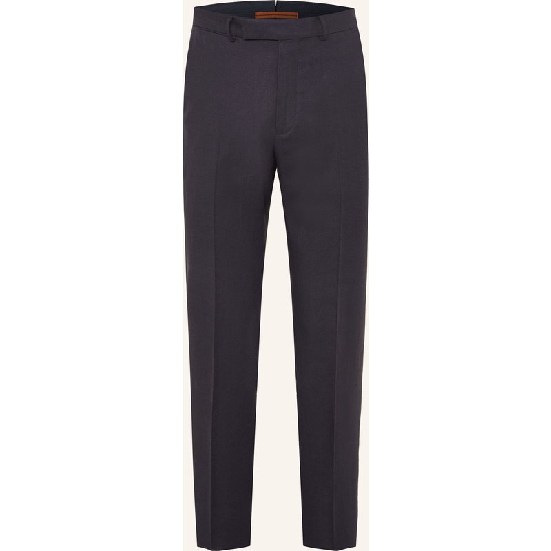 Zegna Anzughose Regular Fit Aus Leinen blau