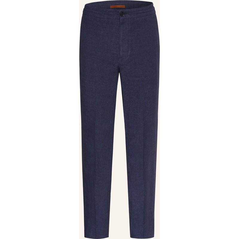 Zegna Leinenhose Extra Slim Fit blau