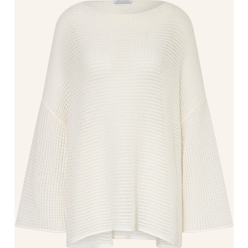 Mrs & Hugs Oversized-Pullover Mit Cashmere weiss