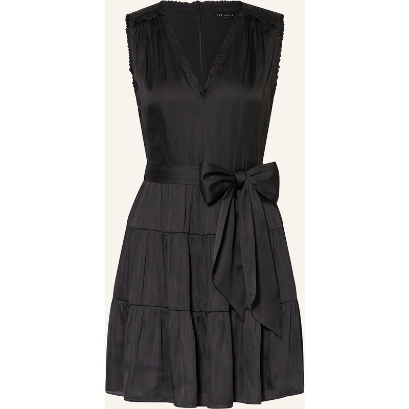 Ted Baker Satinkleid Otiana Mit Rüschen schwarz