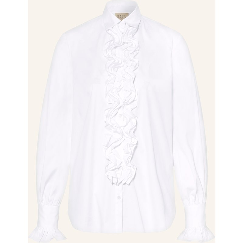 Émanou Hemdbluse Mit Rüschen weiss