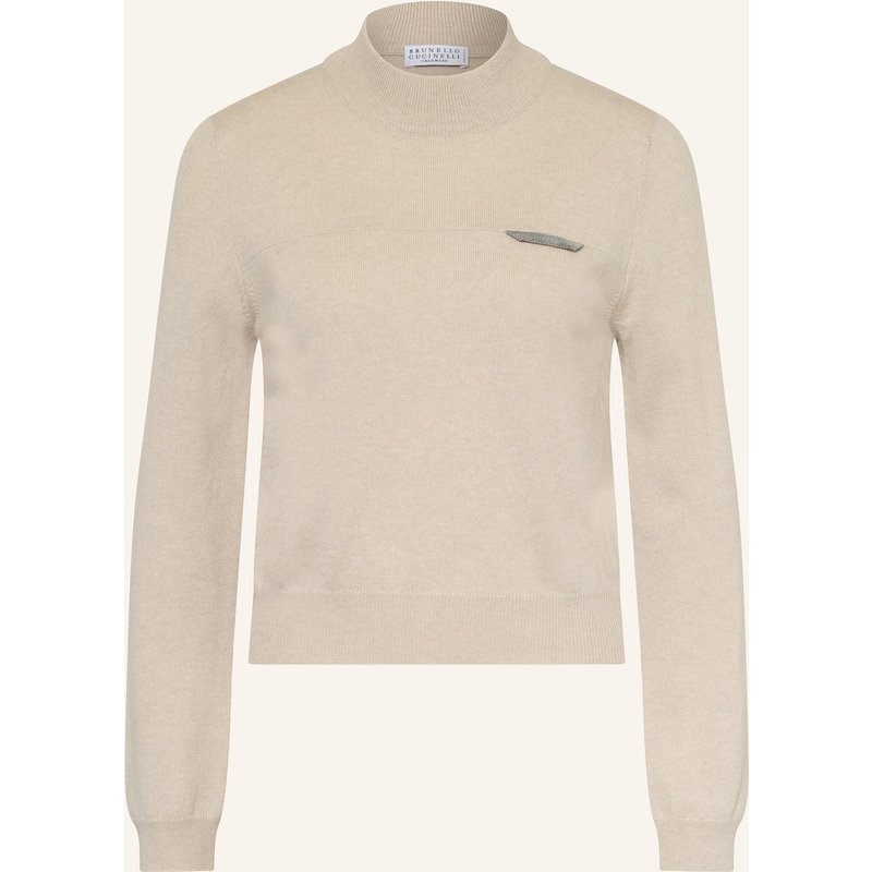 Brunello Cucinelli Cashmere-Pullover Collo Alto grau