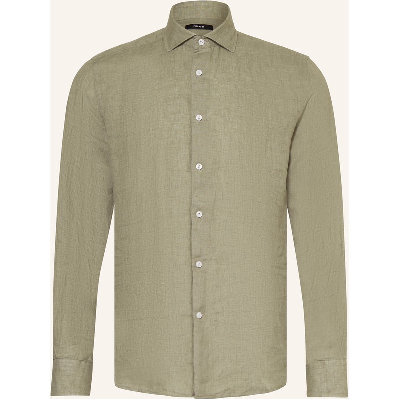 Reiss Leinenhemd Ruban Regular Fit gruen
