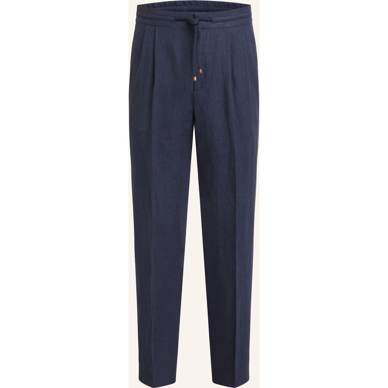 Brunello Cucinelli Anzughose Leisure Fit Aus Leinen blau