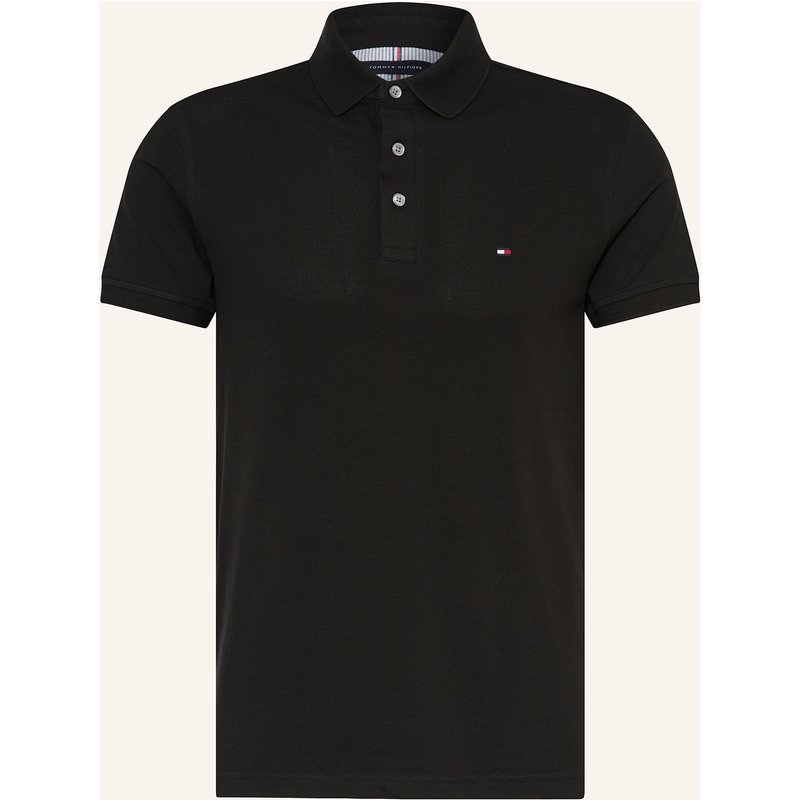 Tommy Hilfiger Piqué-Poloshirt Slim Fit schwarz