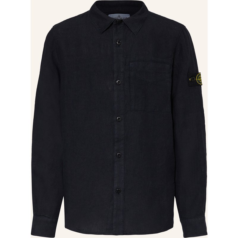 Stone Island Junior Leinenhemd blau