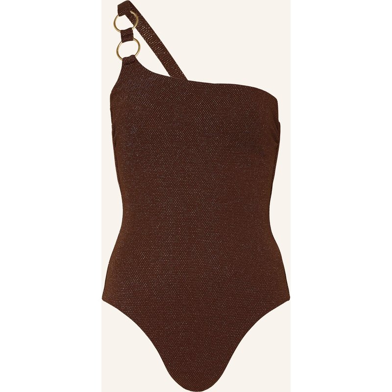 Jets Australia One-Shoulder-Badeanzug Tirari Mit Glitzergarn braun