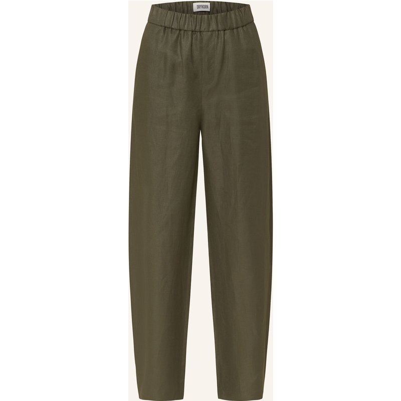 Drykorn Marlenehose Consider Aus Leinen gruen