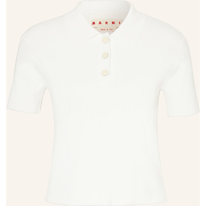 Marni Strick-Poloshirt weiss
