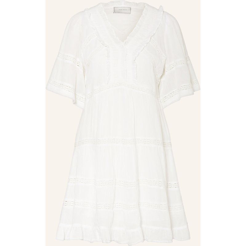 Neo Noir Kleid Milene Mit Spitze Und Rüschen weiss