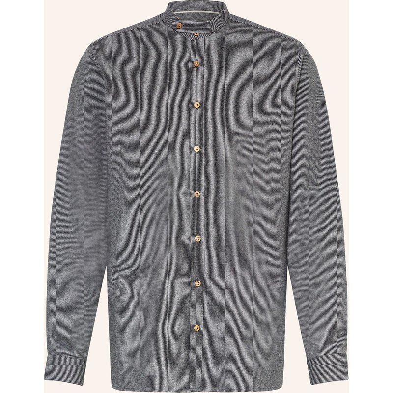 Johann & Johanna Trachtenhemd Comfort Fit Aus Flanell Mit Stehkragen schwarz