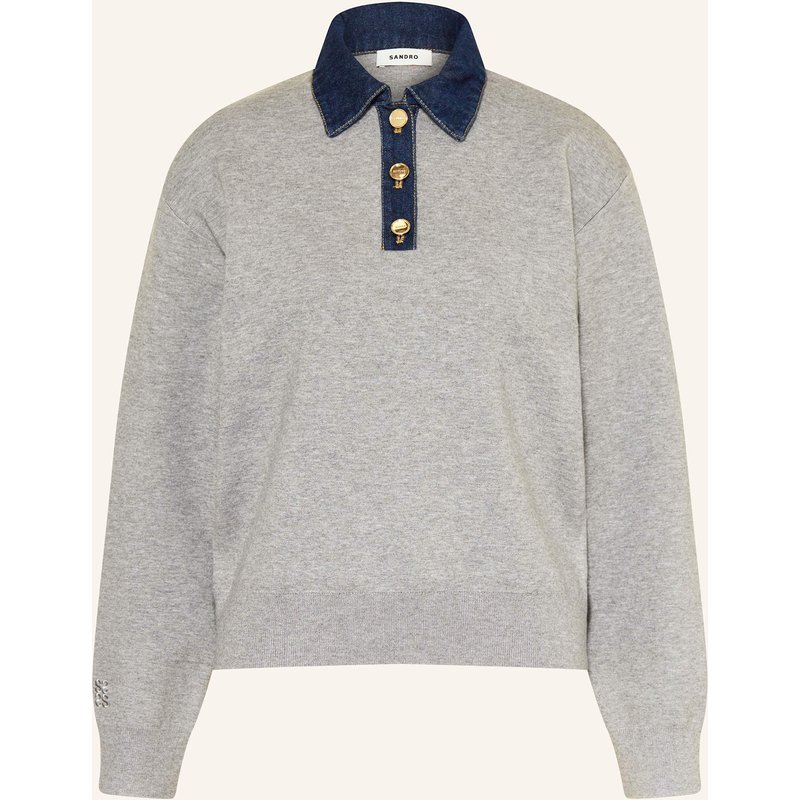 Sandro Pullover Im Materialmix grau