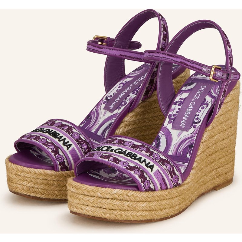 Dolce & Gabbana Wedges Ricamo lila