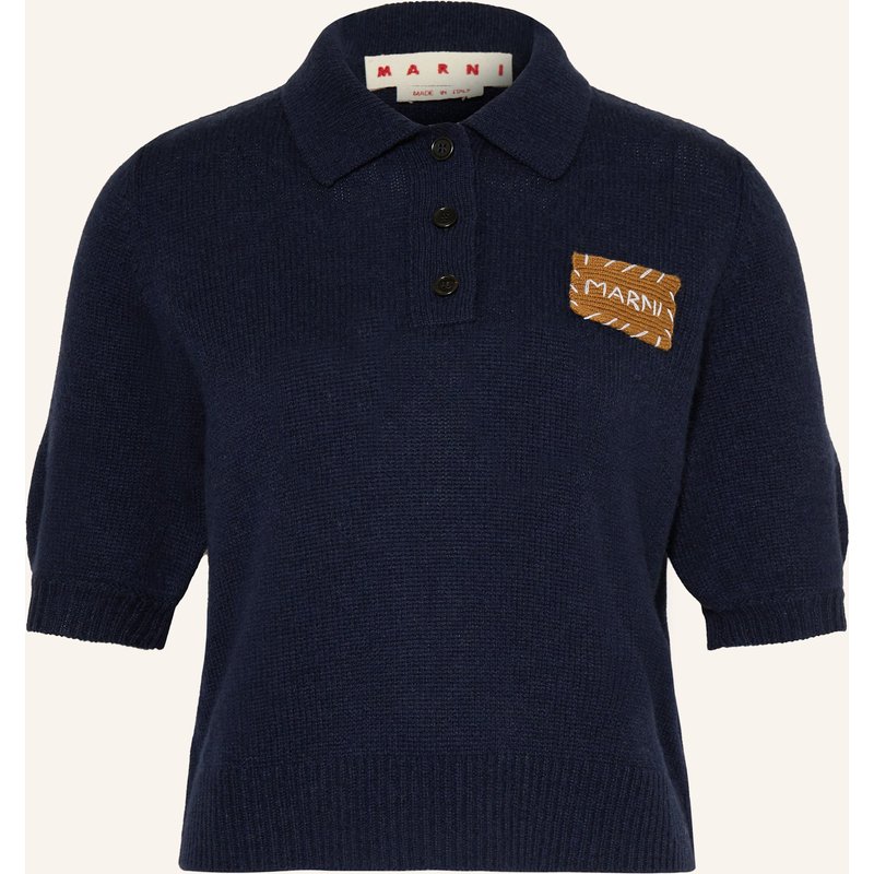 Marni Strick-Poloshirt Aus Cashmere blau