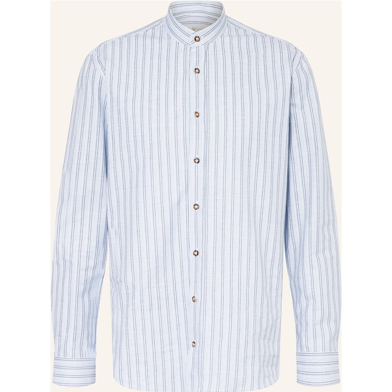 Johann & Johanna Trachtenhemd Regular Fit Mit Stehkragen blau