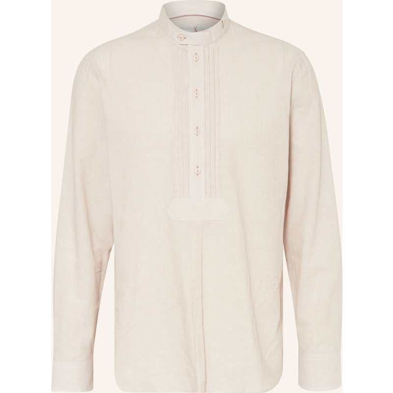 Johann & Johanna Trachtenhemd Comfort Fit Mit Stehkragen beige