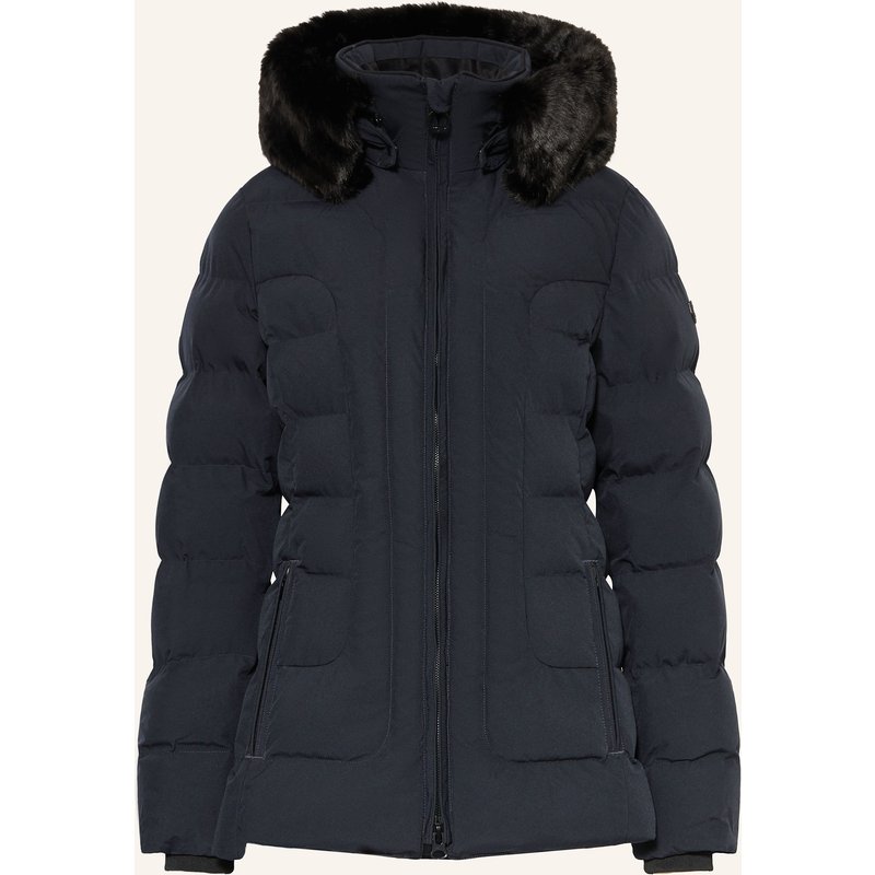 Wellensteyn Steppjacke Belvitesse Medium Mit Dupont™ Sorona®-Isolierung Und Abnehmbarem Kunstpelz blau