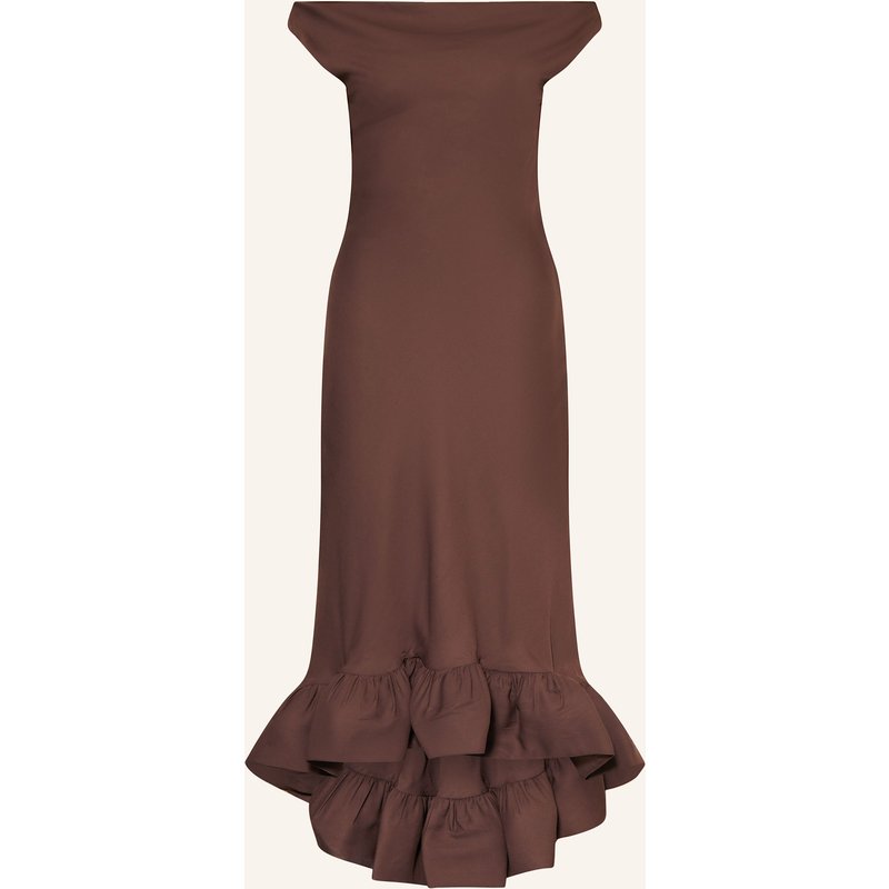 Malina Kleid Alia Mit Volants braun