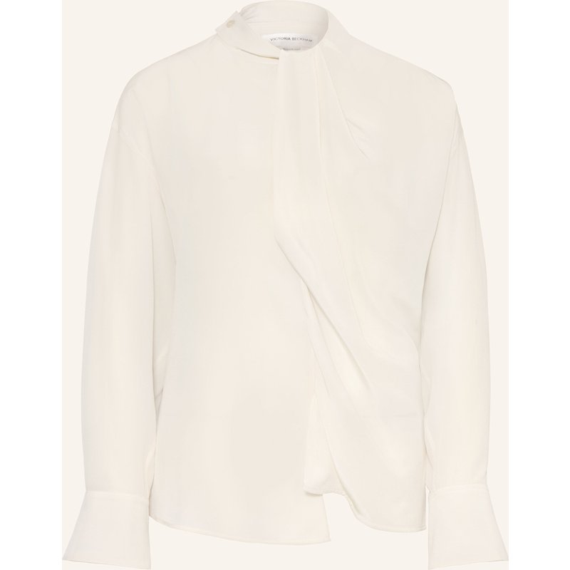 Victoria Beckham Schluppenbluse Aus Seide Mit Cut-Out weiss