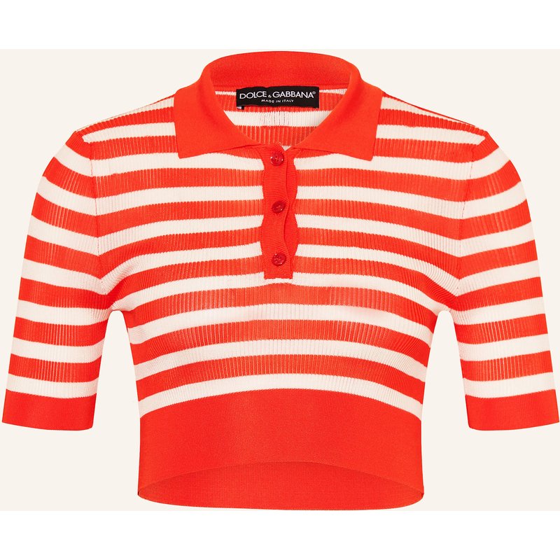 Dolce & Gabbana Cropped-Poloshirt Aus Jersey rot