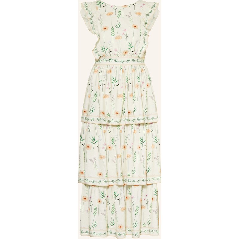 Mrs & Hugs Leinenkleid Mit Volants weiss