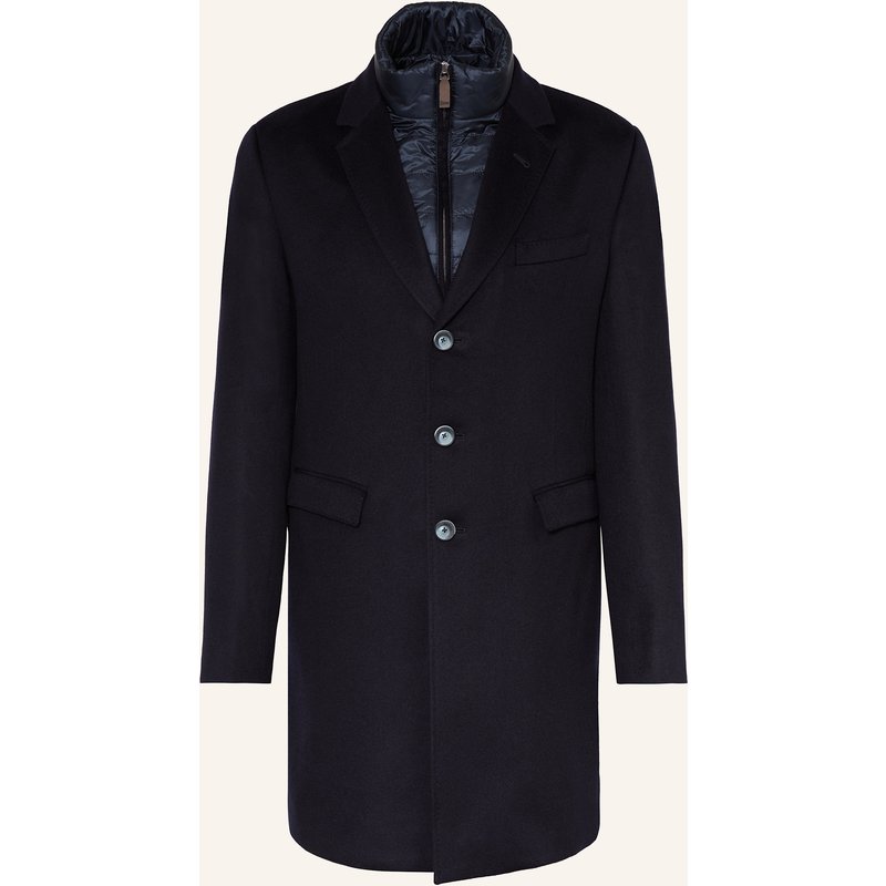 Herno Cashmere-Mantel Mit Herausnehmbarer Blende blau