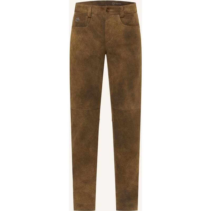 Meindl Lederhose Bullrider Slim Regular Fit Aus Hirschleder beige