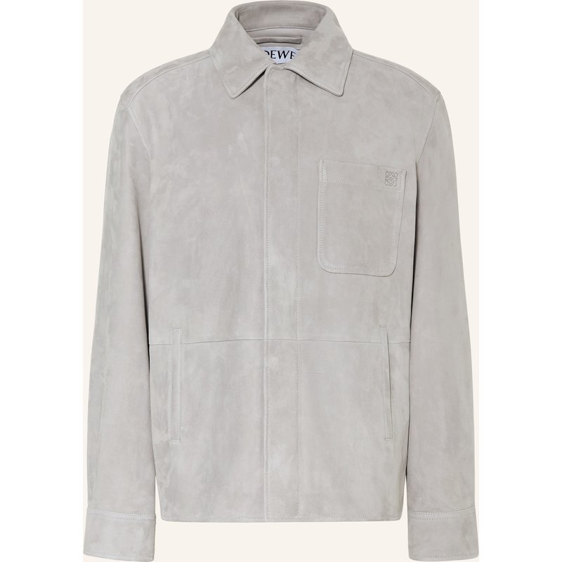 Loewe Leder-Overjacket grau