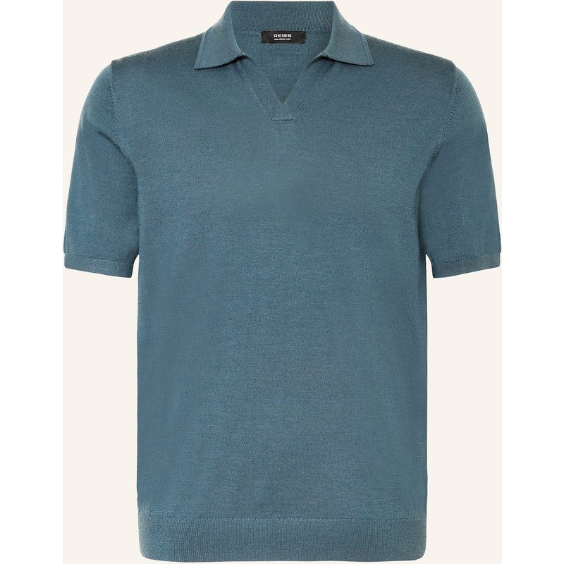 Reiss Strick-Poloshirt Duchie Aus Merinowolle blau