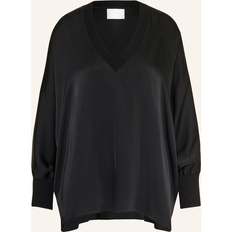 Ivi Collection Blusenshirt Aus Seide schwarz
