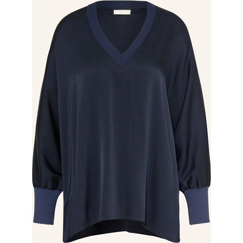 Ivi Collection Blusenshirt Aus Seide blau