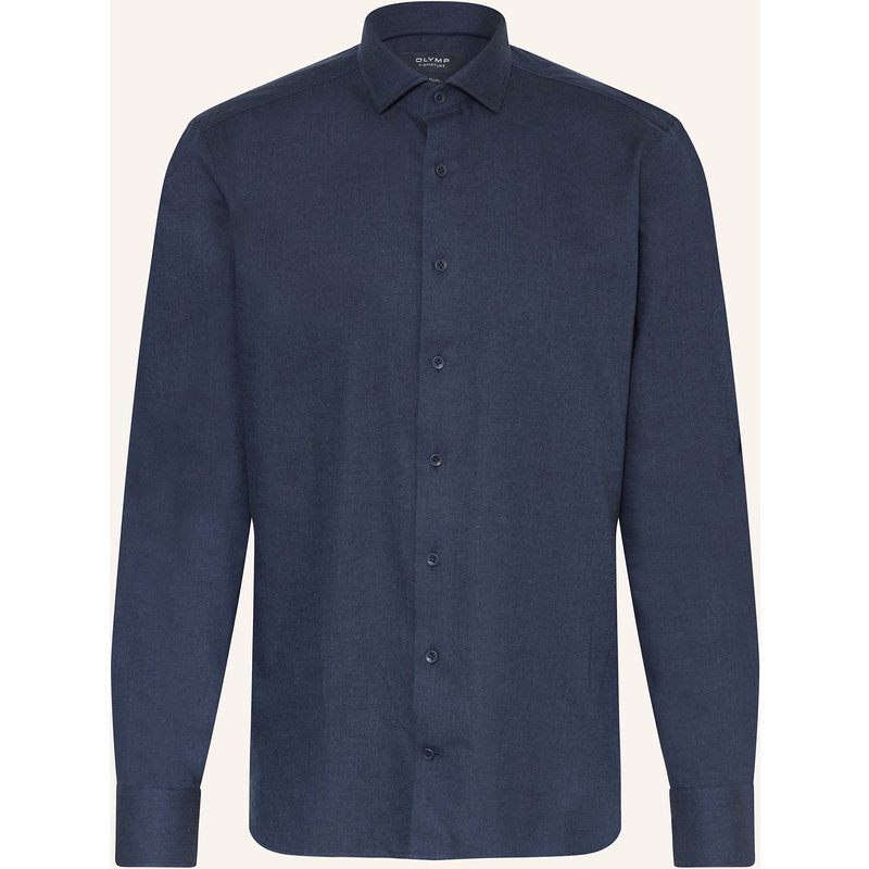 Olymp Signature Flanellhemd Casual Fit blau