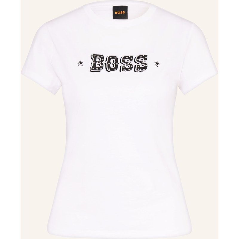 Boss T-Shirt Endora Mit Schmucksteinen weiss