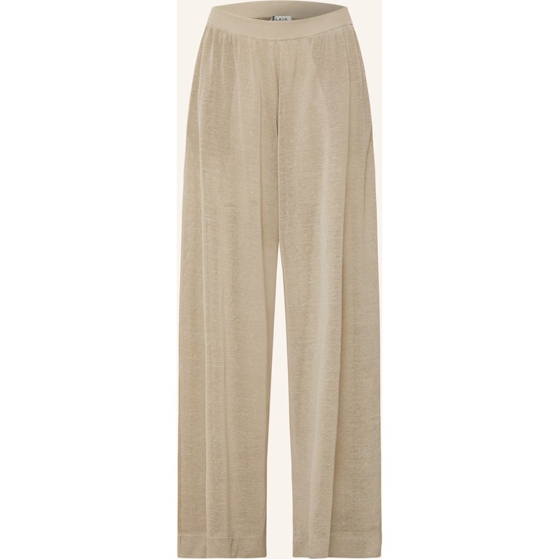 Alaïa Strickhose Aus Leinen beige