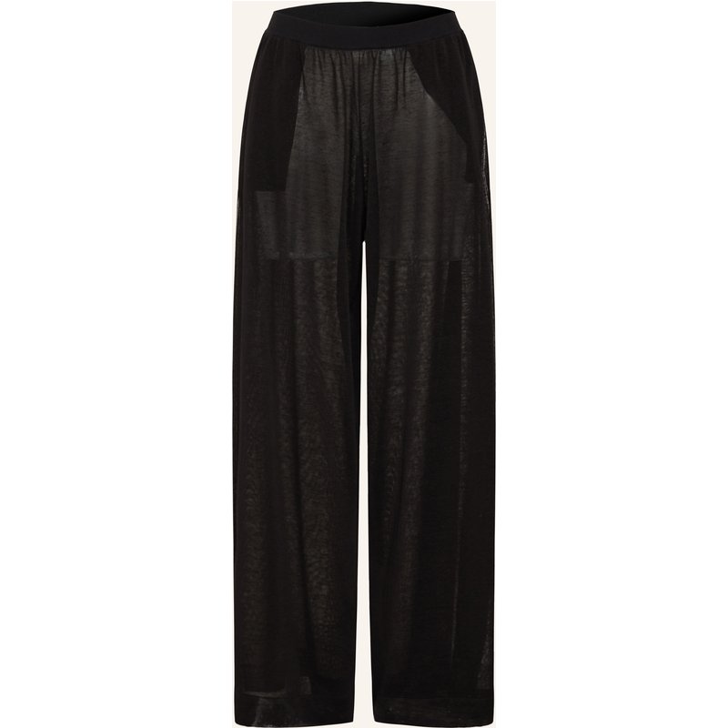 Alaïa Strickhose Aus Leinen schwarz