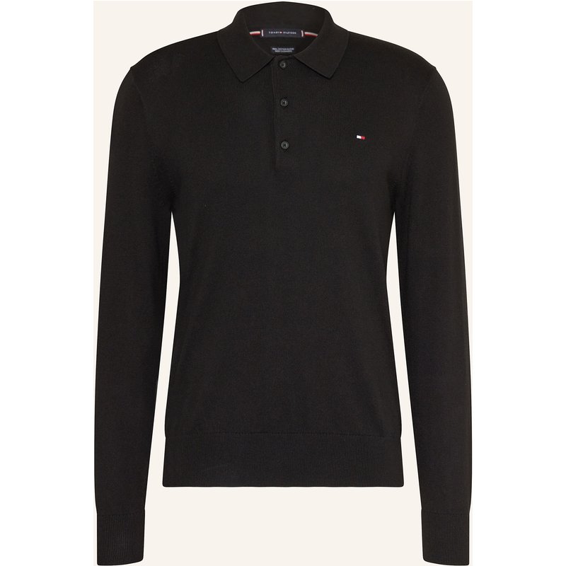 Tommy Hilfiger Strick-Poloshirt schwarz