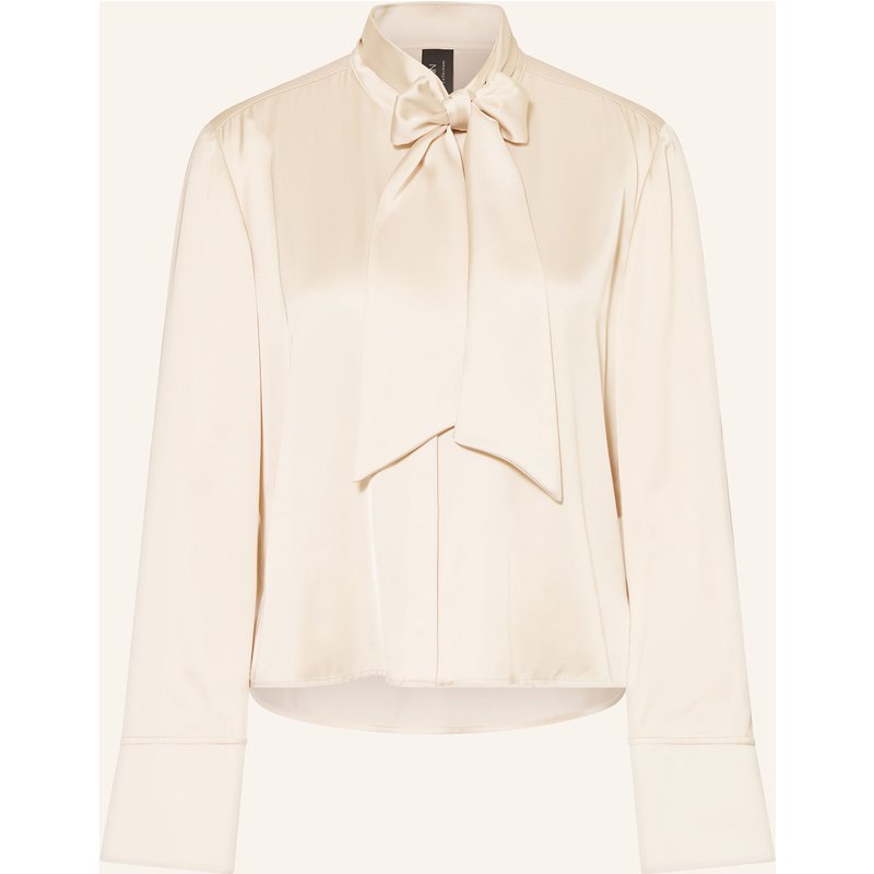 Marc Cain Satinbluse Mit Abnehmbarer Schluppe beige