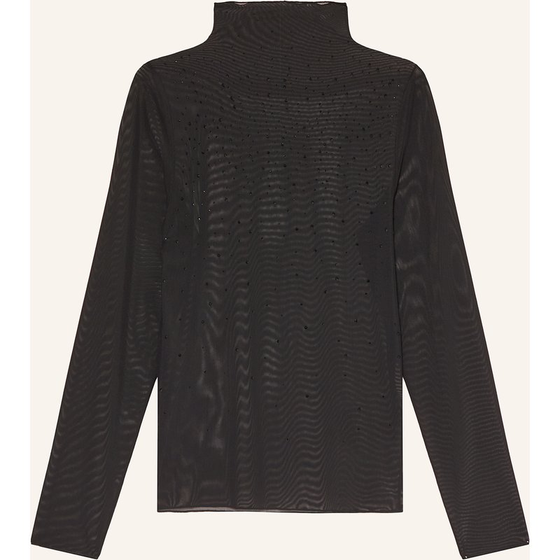 Marc Cain Longsleeve Aus Mesh Mit Schmucksteinen schwarz