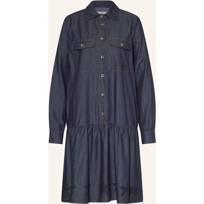 Grace Hemdblusenkleid In Jeansoptik Mit Schmucksteinen blau