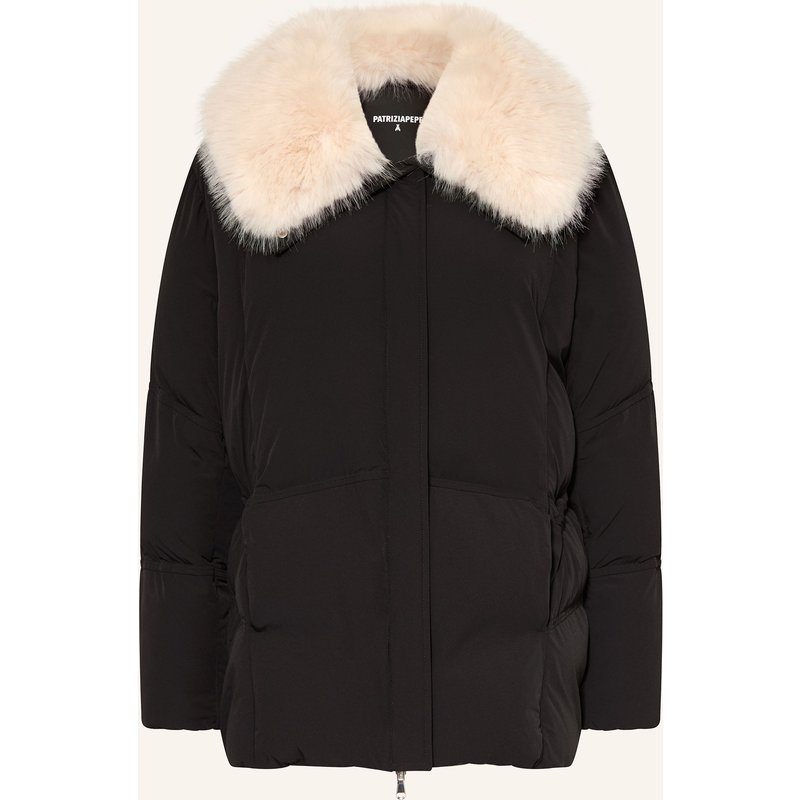 Patrizia Pepe Steppjacke Piumino Mit Kunstfell schwarz