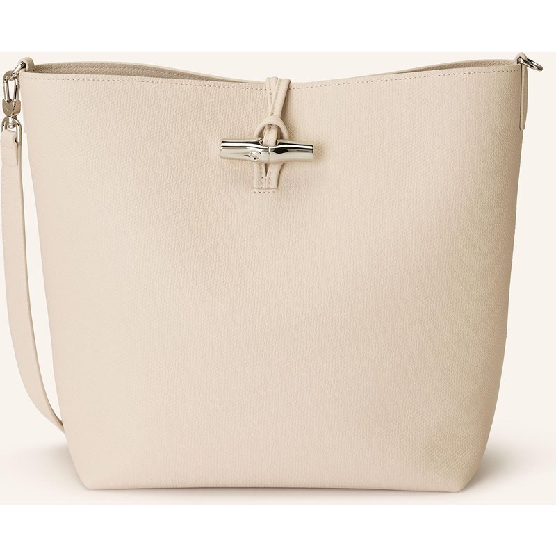 Longchamp Schultertasche Le Roseau Large weiss