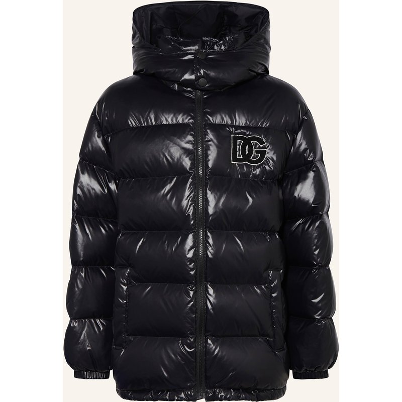 Dolce & Gabbana Daunenjacke Mit Abnehmbarer Kapuze schwarz