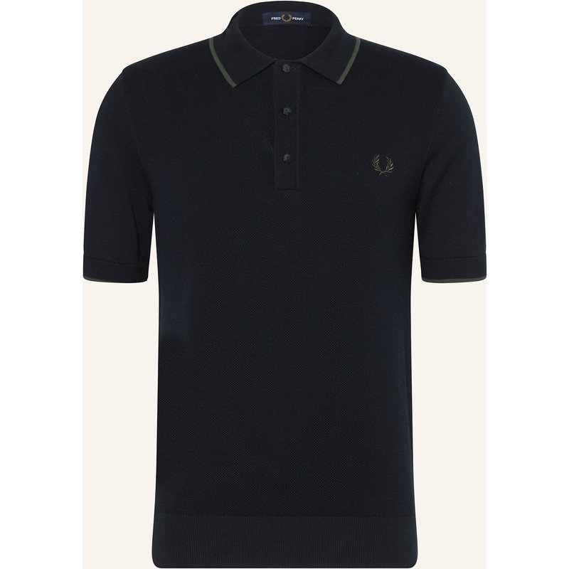 Fred Perry Piqué-Poloshirt blau