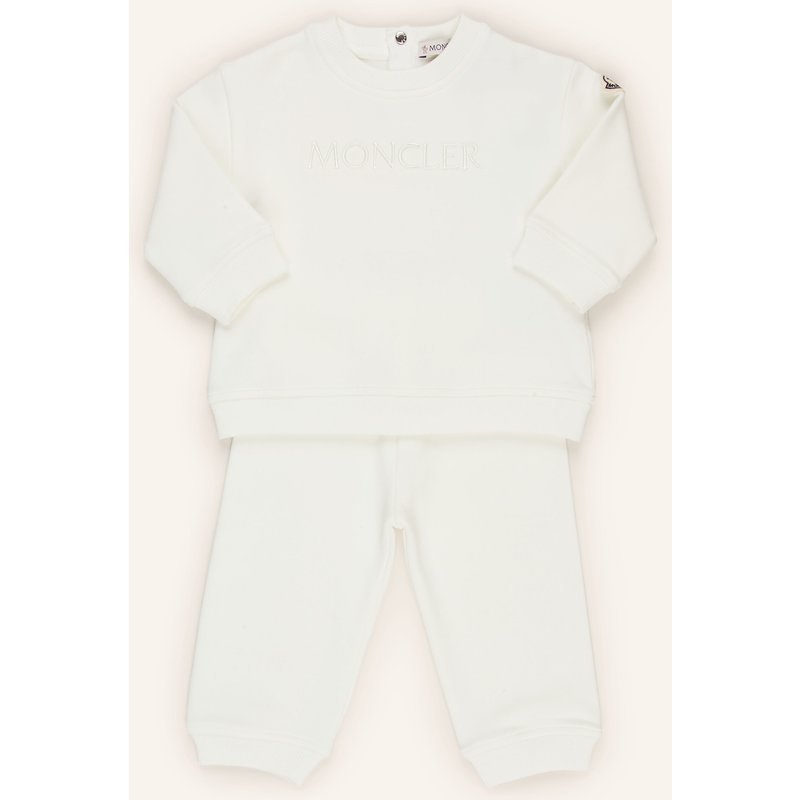 Moncler Enfant Set: Sweatshirt Und Sweatpants weiss