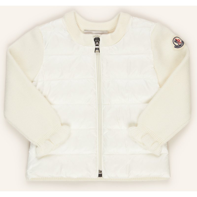 Moncler Enfant Daunenjacke Im Materialmix weiss