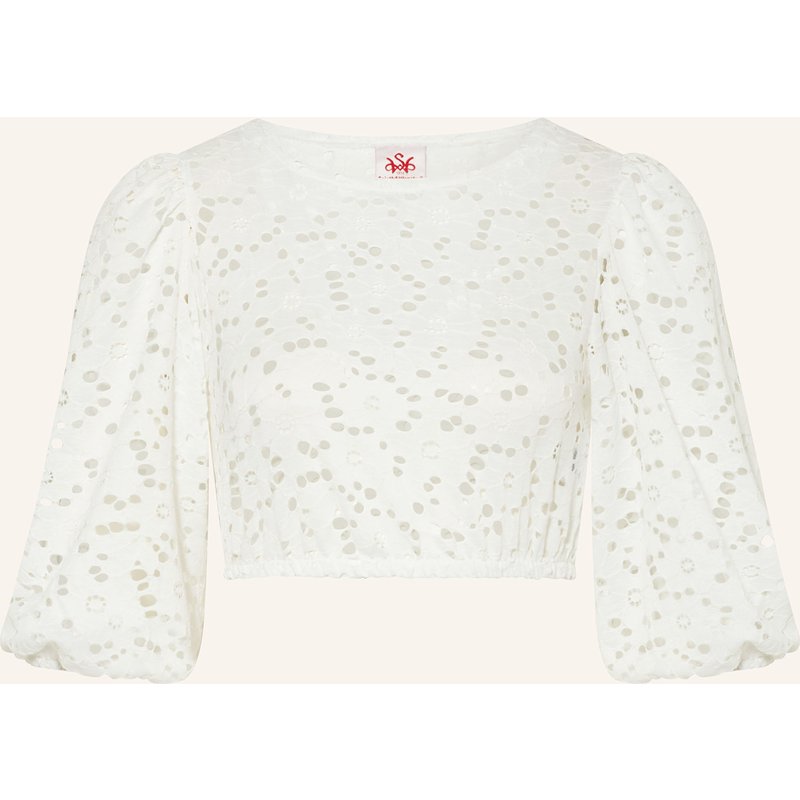 Spieth & Wensky Dirndlbluse Geraldine Aus Lochspitze weiss
