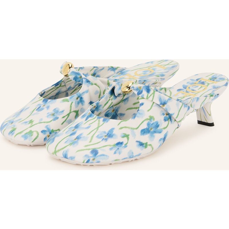 Loewe Mules Pebble weiss
