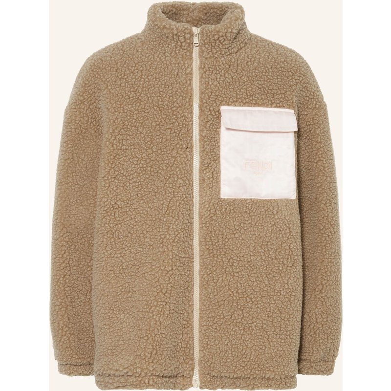 Fendi Teddyfell-Jacke beige